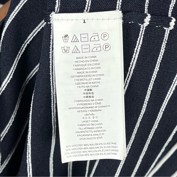 Michael Kors Ottoman Stripe Navy Bodycon Dress Women's Size Large - Picture 6 of 11